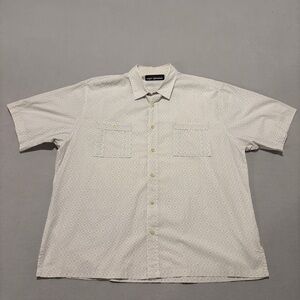 Reyn Spooner Shirts Size‎ 2XL XXL White Geometric Buttons Short Sleeves Summer